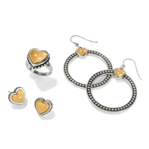 Brighton | Pretty Tough Petite Heart Post Earrings in Silver and Gold Tone - preenteronline