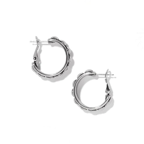 Brighton | Pretty Tough Stud Medium Leverback Hoop Earring in Silver Tone - preenteronline