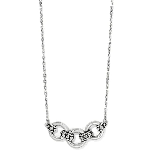 Brighton | Pretty Tough Stud Trio Necklace in Silver Tone - preenteronline