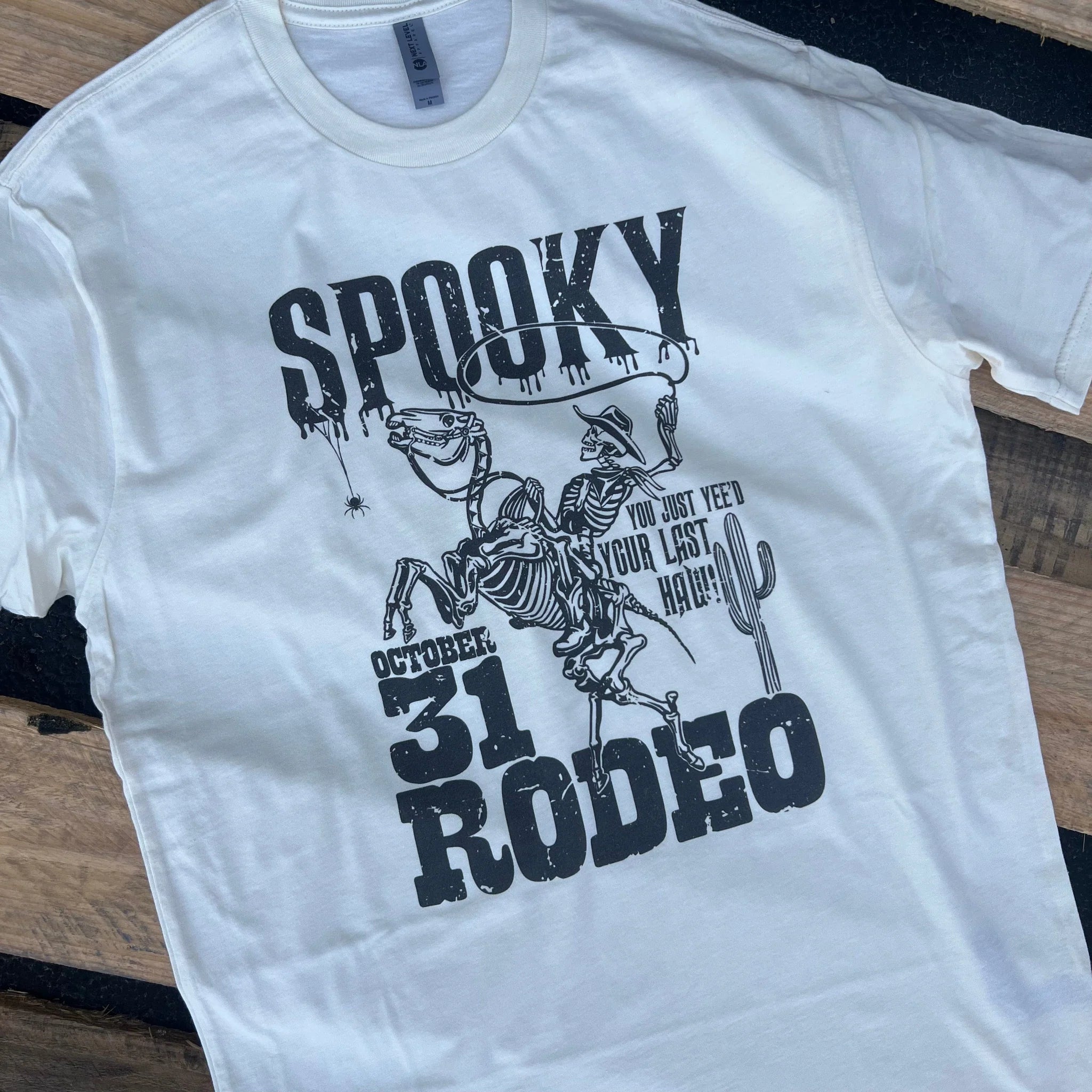 Online Exclusive | Spooky October Rodeo Short Sleeve Graphic Tee in White - preenteronline