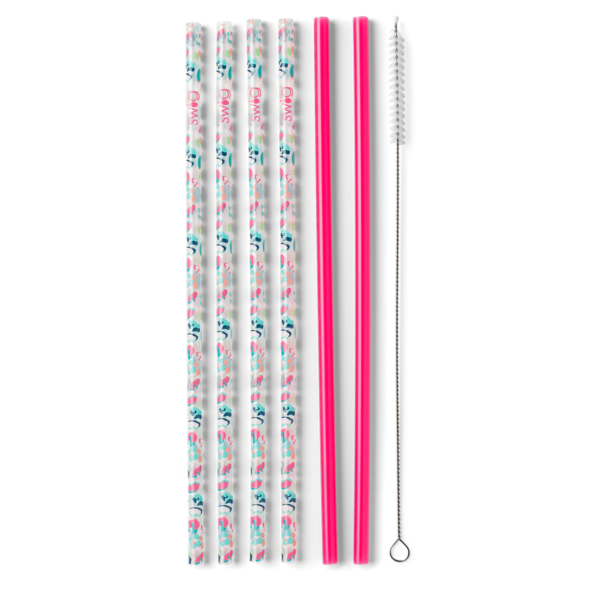 Swig | Party Animal + Hot Pink  Reusable Straw Set - preenteronline