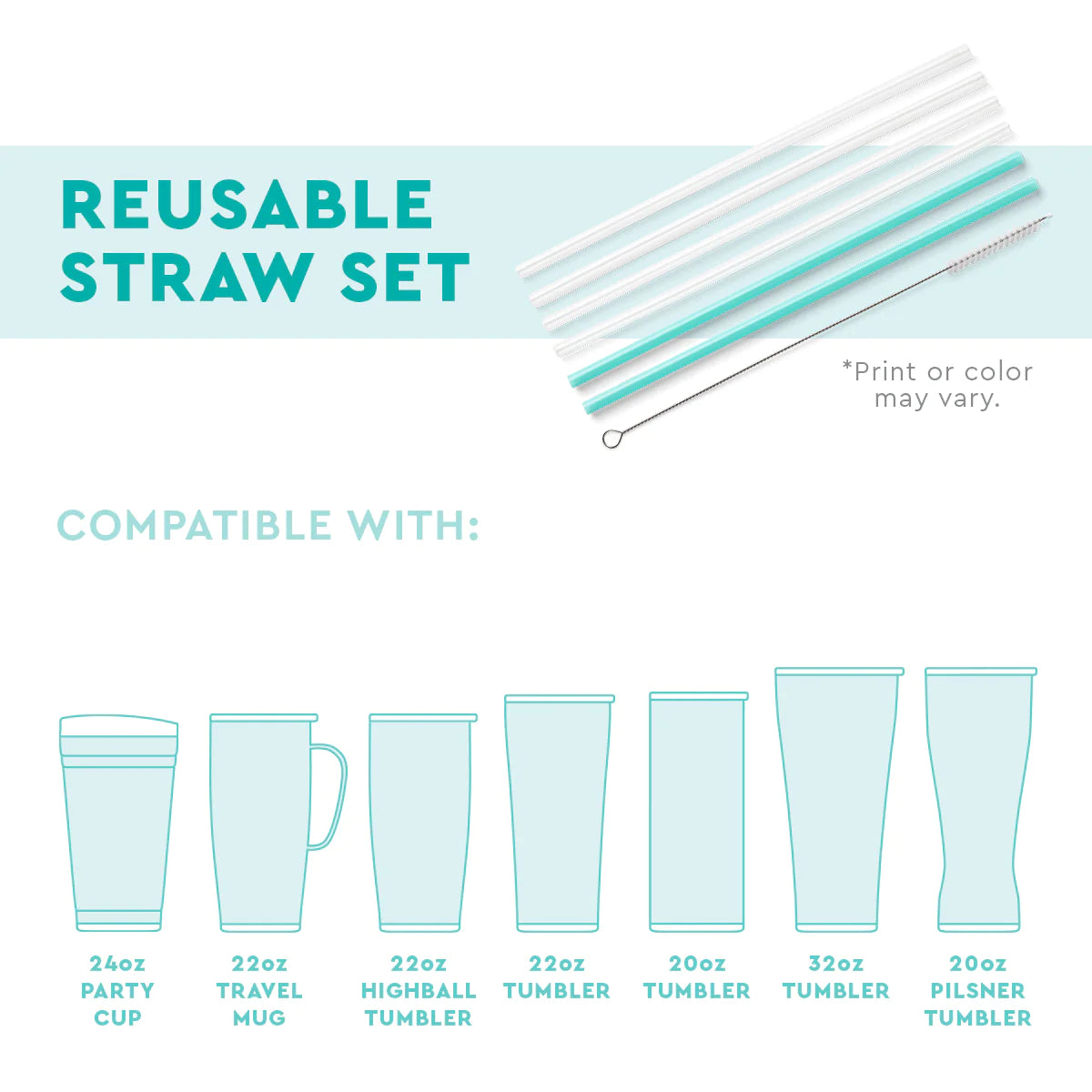 Swig | Falling In Love + Pink Reusable Straw Set - preenteronline