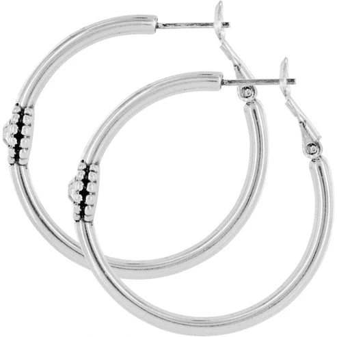 Brighton | Twinkle Medium Hoop Post Earrings in Silver Tone - preenteronline