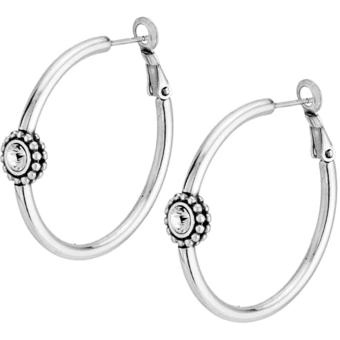 Brighton | Twinkle Medium Hoop Post Earrings in Silver Tone - preenteronline