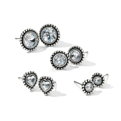 Brighton | Silver Tone Twinkle Medium Post Earrings in Clear Crystal - preenteronline