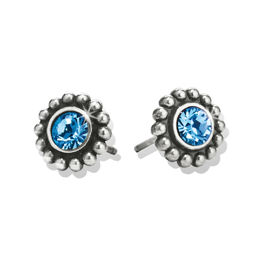 Brighton | Silver Tone Twinkle Mini Post Earrings in Blue Crystal - preenteronline