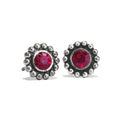 Brighton | Silver Tone Twinkle Mini Post Earrings in Garnet - preenteronline