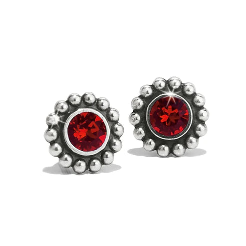 Brighton | Silver Tone Twinkle Mini Post Earrings in Ruby - preenteronline