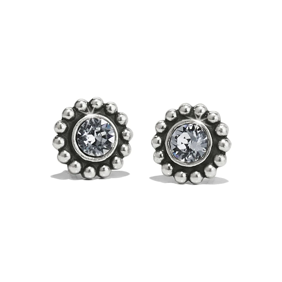 Brighton | Silver Tone Twinkle Mini Post Earrings in Clear Crystal - preenteronline