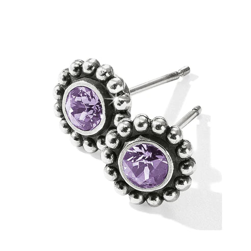 Brighton | Silver Tone Twinkle Mini Post Earrings in Tanzanite - preenteronline