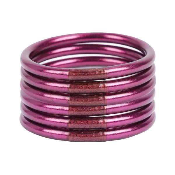 BuDhaGirl | Set of Six | All Weather Bangles in Amethyst - preenteronline