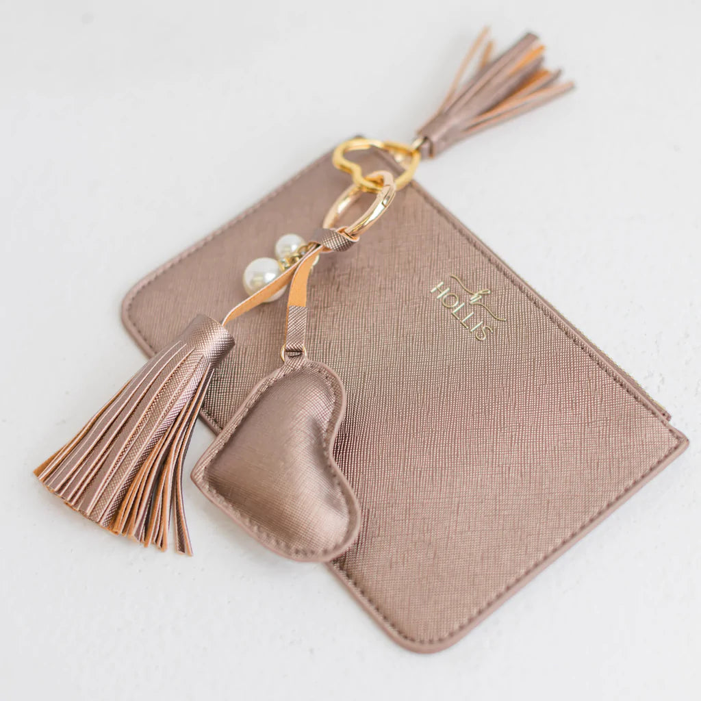 Hollis | Keychain Coin Pouch in Metallic Mocha - preenteronline