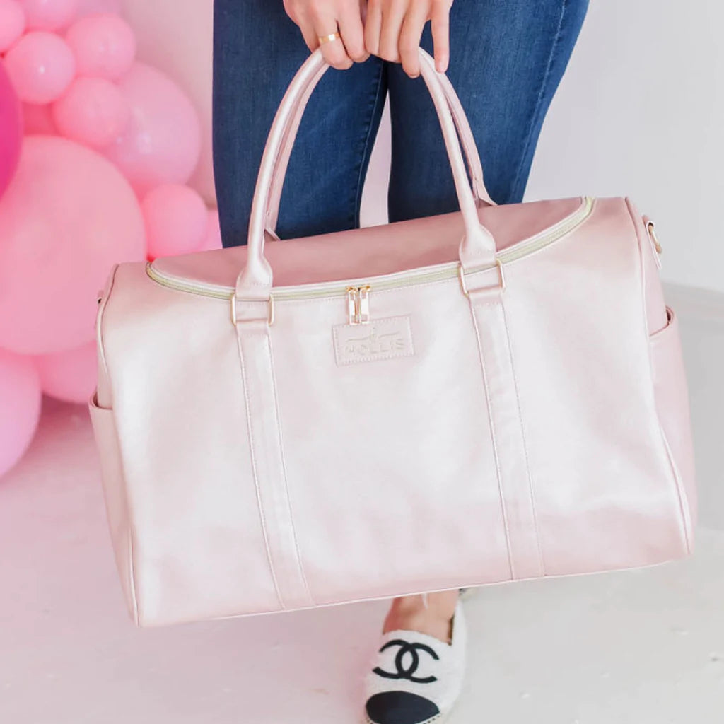 Hollis | Lux Weekender Bag in Solid Blush - preenteronline