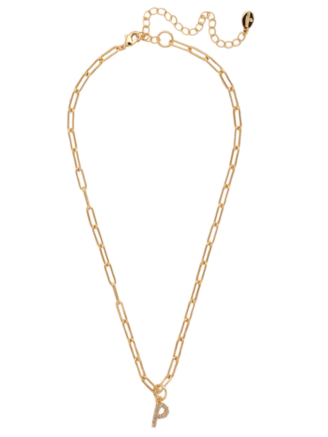 Sorrelli | Initial Pendant Necklace in Bright Gold Tone and Crystal - preenteronline