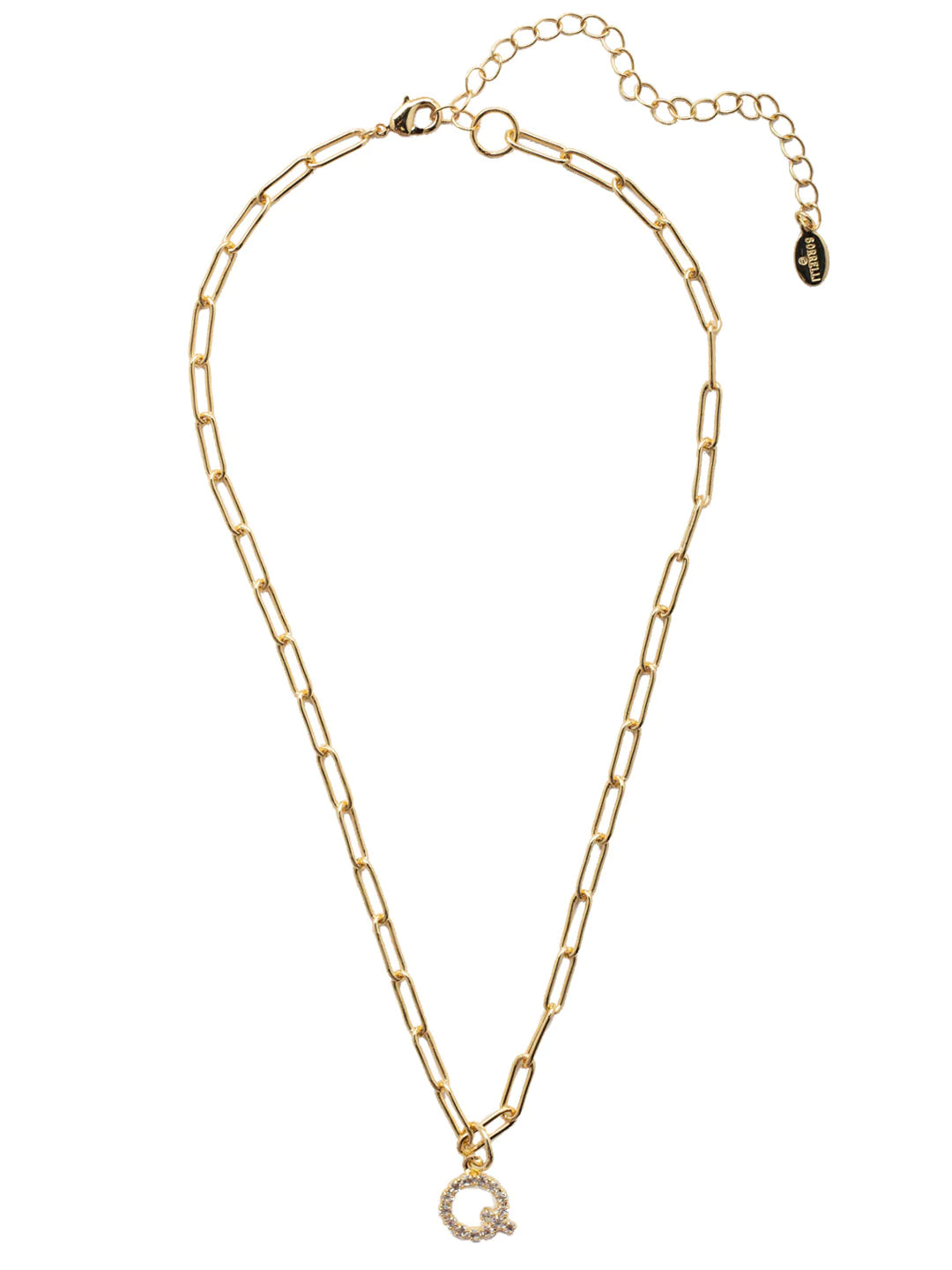 Sorrelli | Initial Pendant Necklace in Bright Gold Tone and Crystal - preenteronline