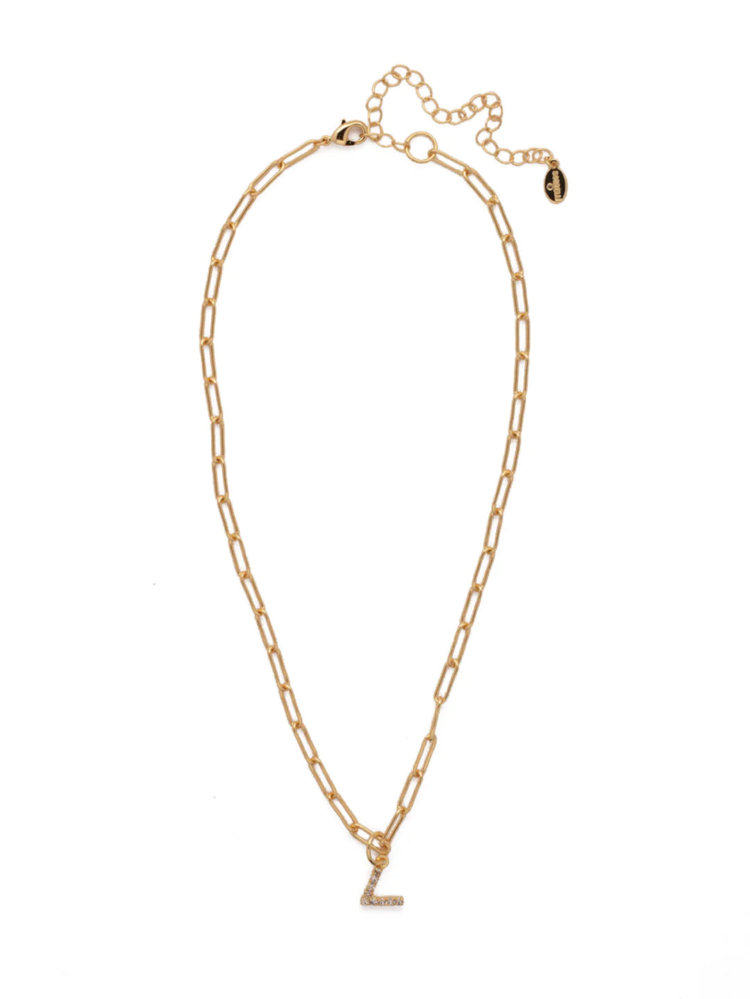 Sorrelli | Initial Pendant Necklace in Bright Gold Tone and Crystal - preenteronline