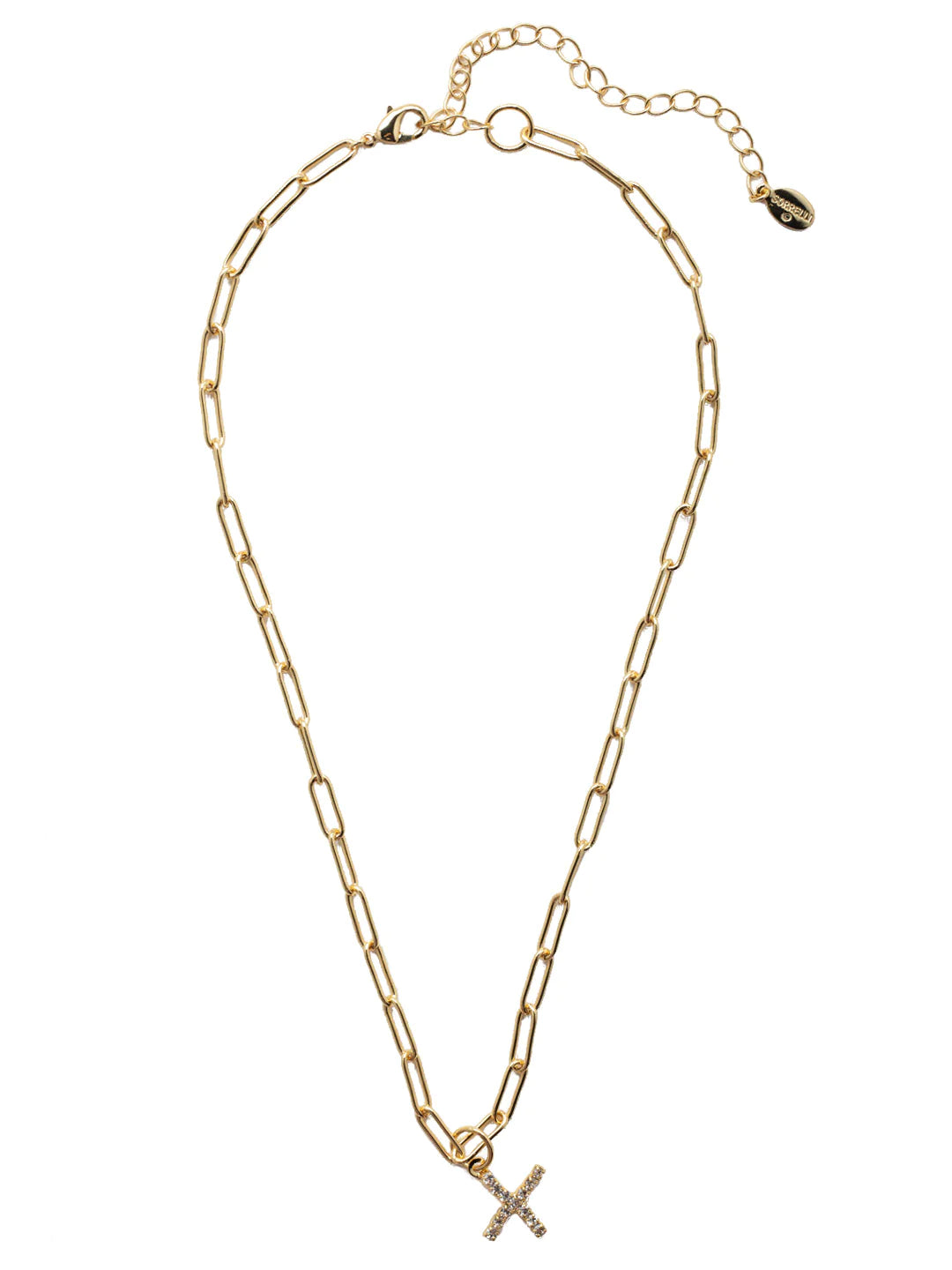 Sorrelli | Initial Pendant Necklace in Bright Gold Tone and Crystal - preenteronline