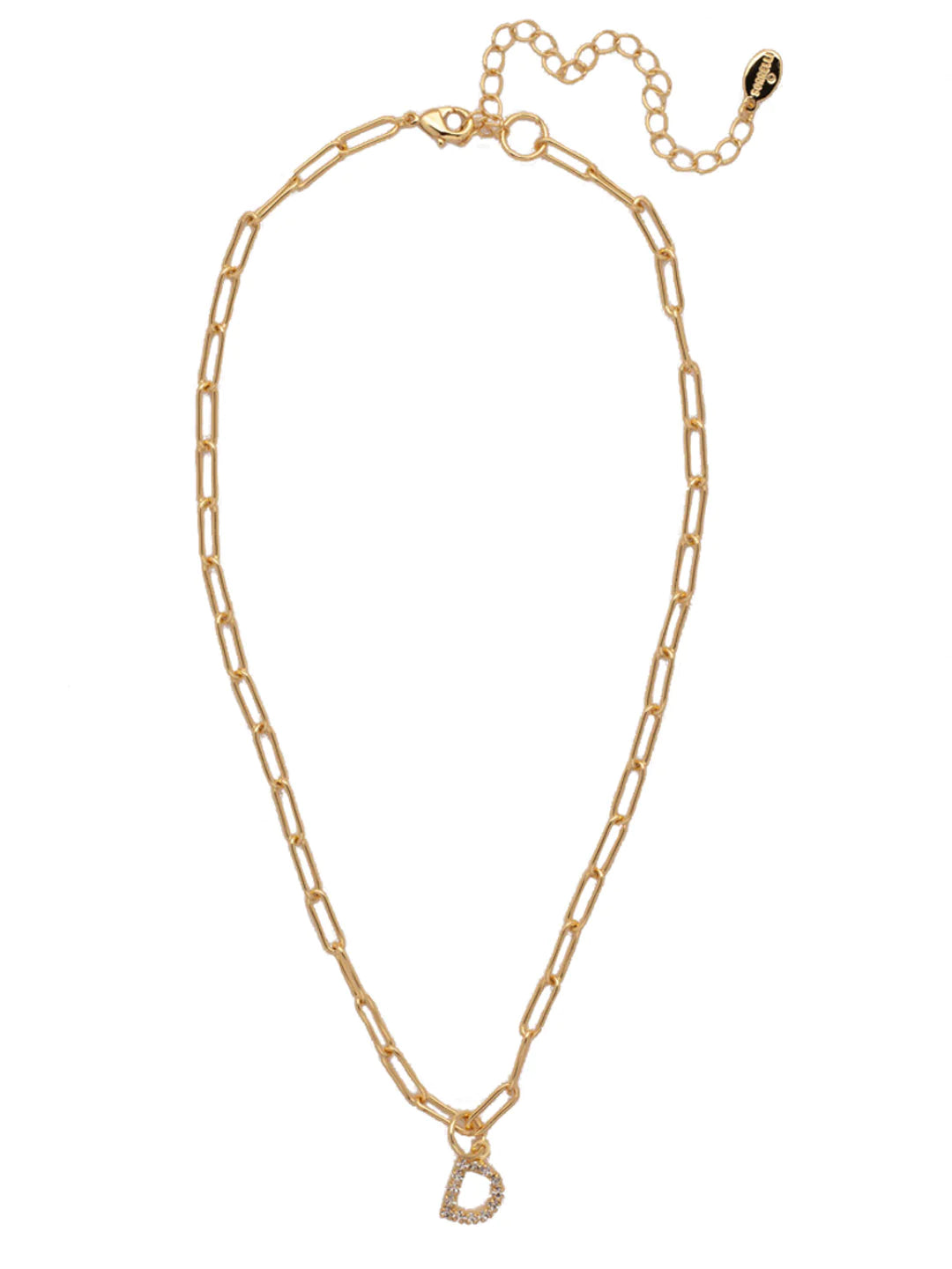 Sorrelli | Initial Pendant Necklace in Bright Gold Tone and Crystal - preenteronline