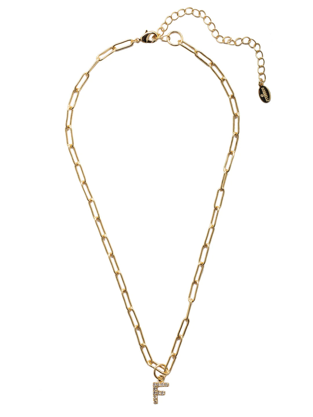 Sorrelli | Initial Pendant Necklace in Bright Gold Tone and Crystal - preenteronline