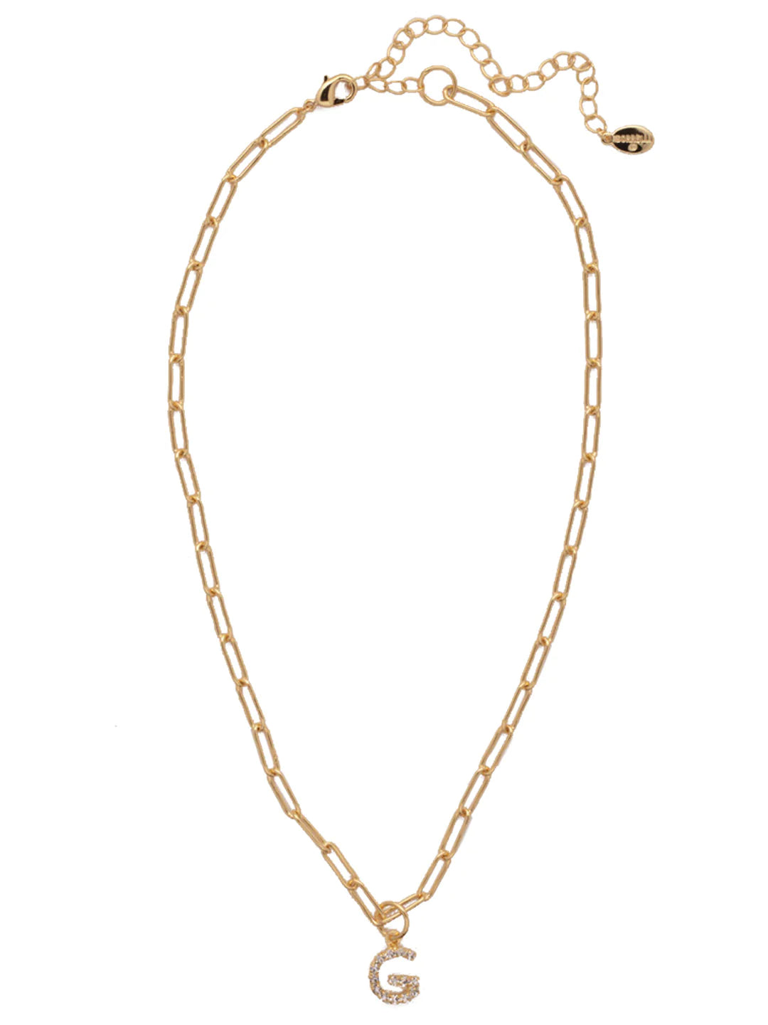 Sorrelli | Initial Pendant Necklace in Bright Gold Tone and Crystal - preenteronline