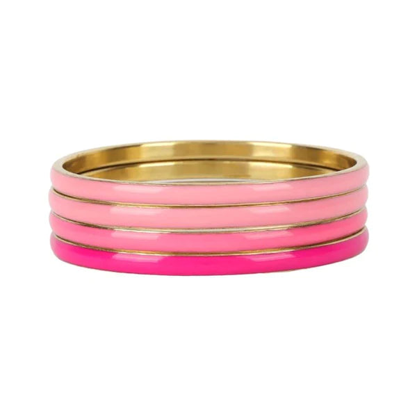 BuDhaGirl | Set of Four | Krishna Bangles in Pink - preenteronline