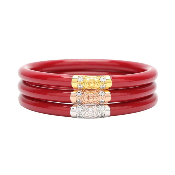 BuDhaGirl | Set of Three | Three Kings All Weather Bangles in Red - preenteronline