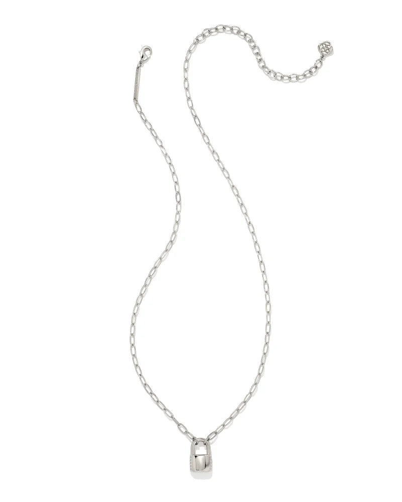 Kendra Scott | Jess Small Lock Chain Necklace in Silver - preenteronline